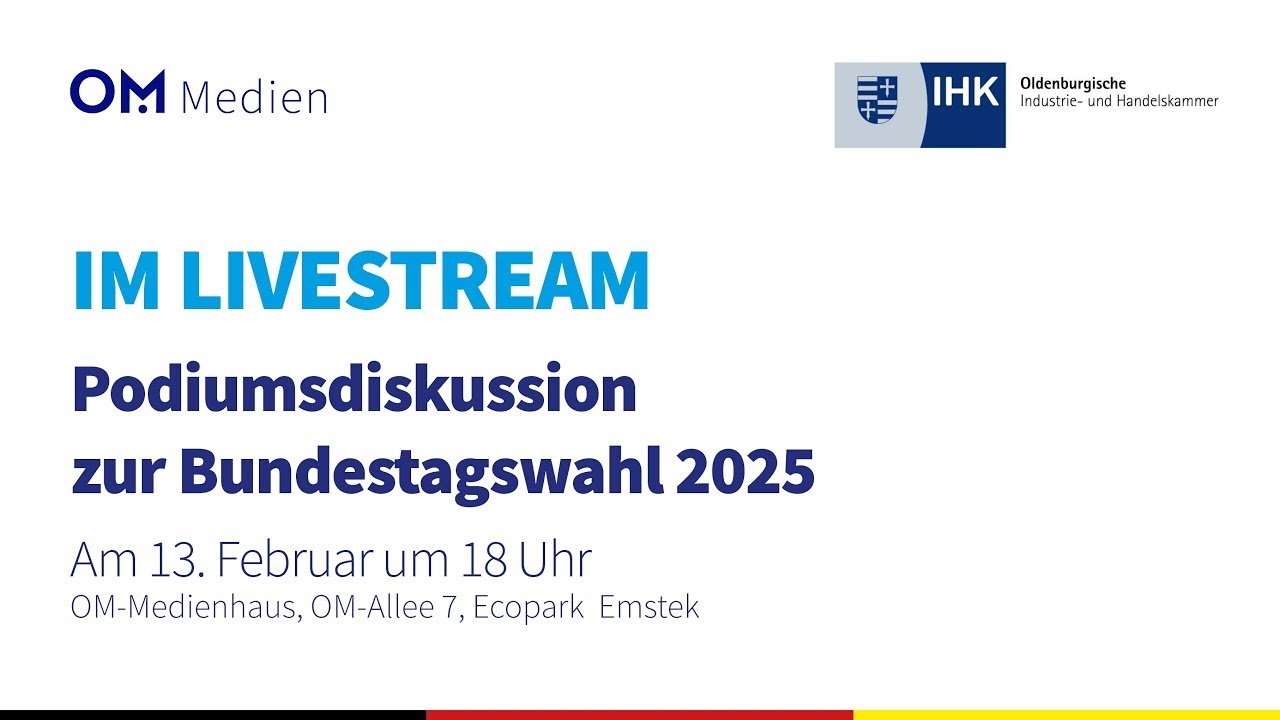 Podiumsdiskussion zur Bundestagswahl 2025 am 13. Februar um 18 Uhr