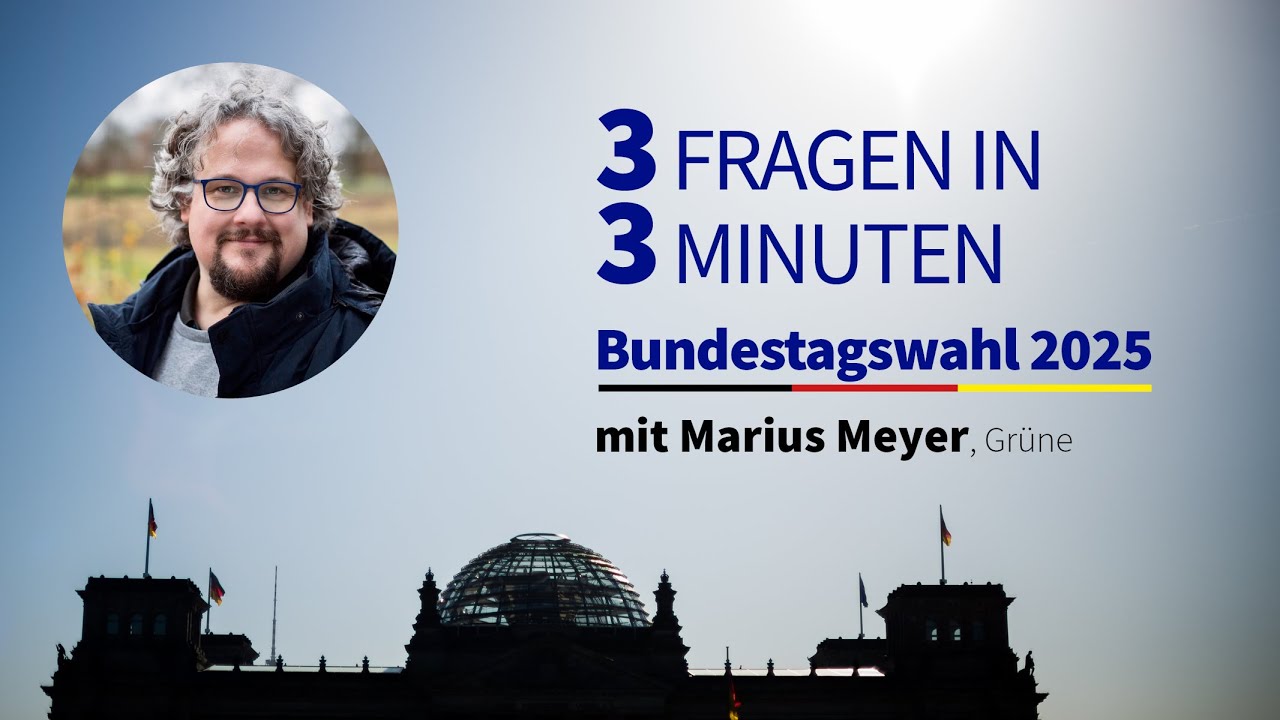 3 Fragen – 3 Minuten | Marius Meyer (Grüne):