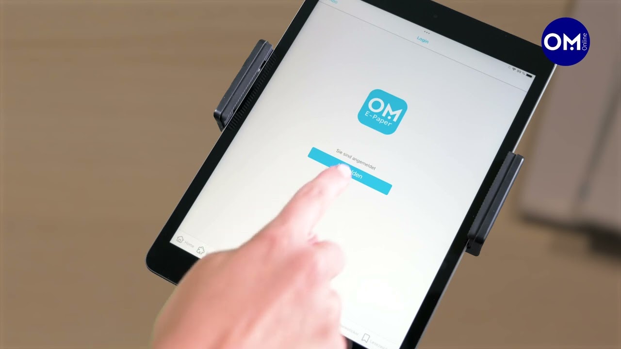 Anmelden in der OM-E-Paper-App